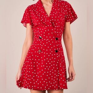 Sugarlips Red Flutter Sleeve Romper